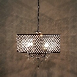 Lustre en métal peint en cristal classique traditionnel