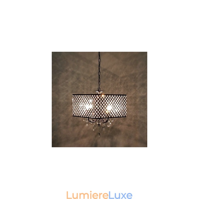 Lustre en métal peint en cristal classique traditionnel