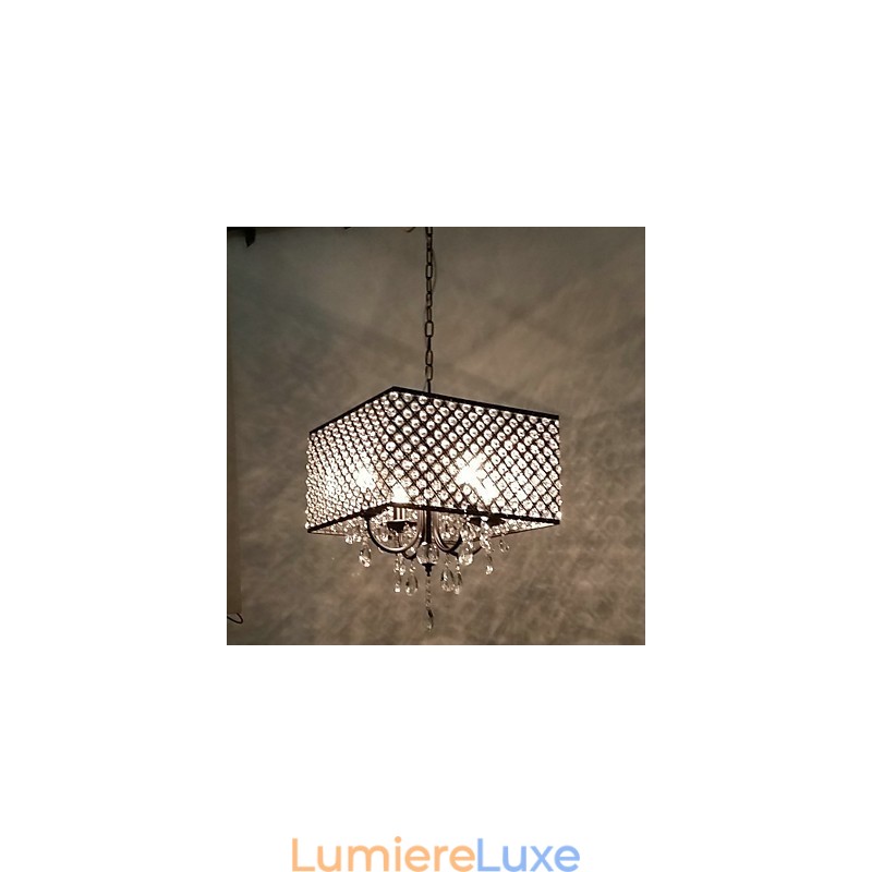 Lustre en métal peint en cristal classique traditionnel
