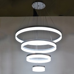 Lustre en acrylique avec anneau et luminaires suspendus