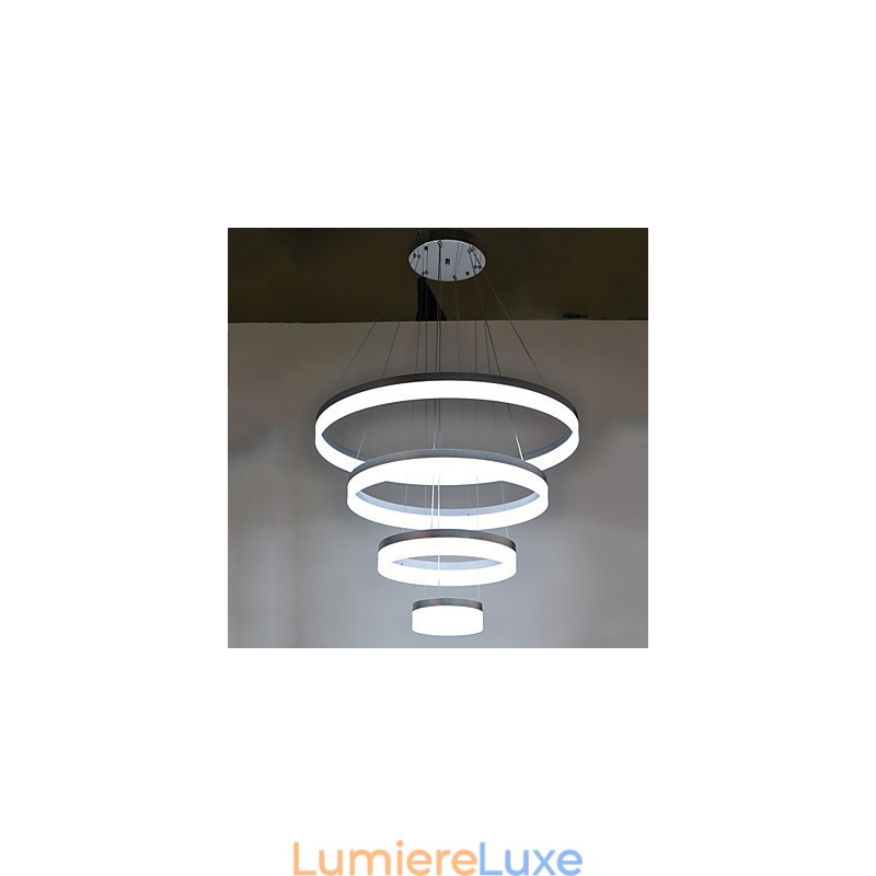 Lustre en acrylique avec anneau et luminaires suspendus