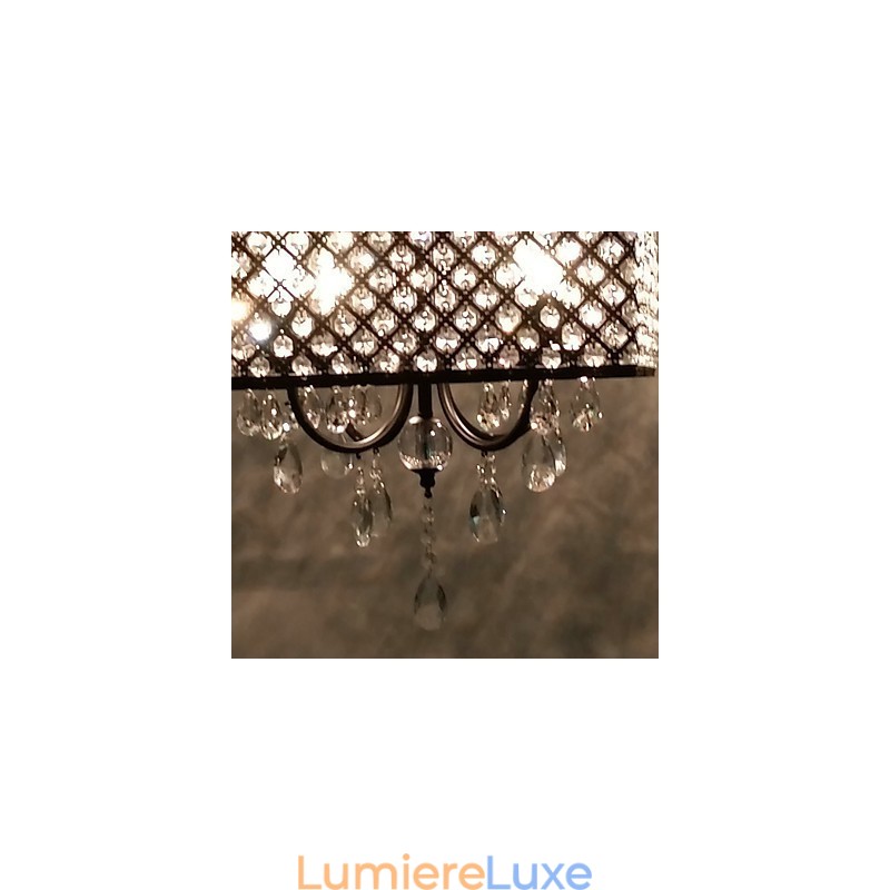 Lustre en métal peint en cristal classique traditionnel