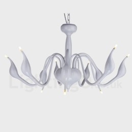 Lustre contemporain moderne en métal galvanisé à 9 lumières