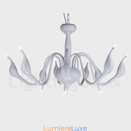 Lustre contemporain moderne en métal galvanisé à 9 lumières Lustre contemporain moderne en métal galvanisé à 9 lumières