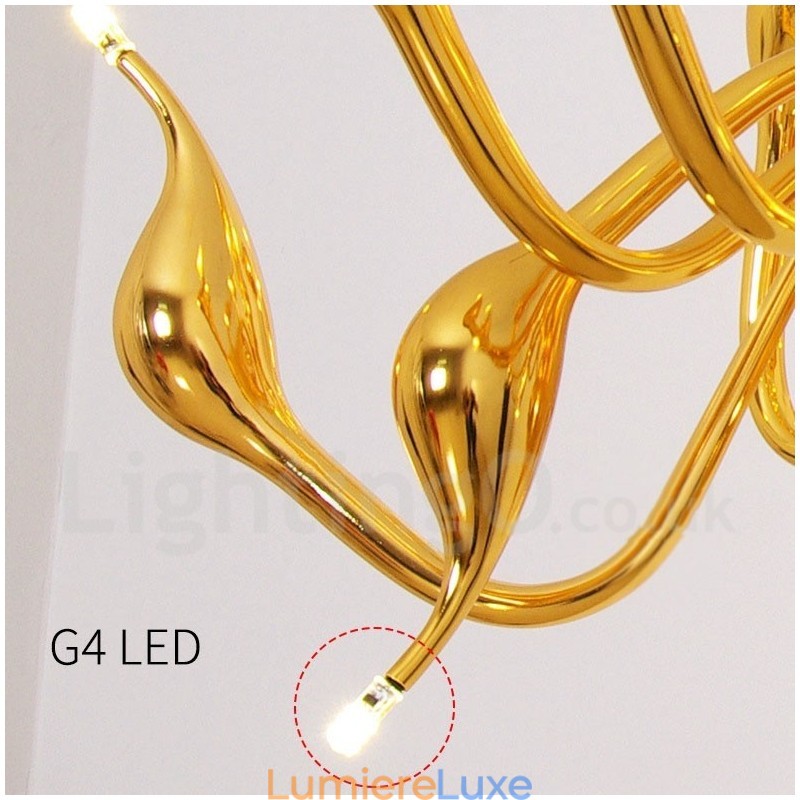 Lustre contemporain moderne en métal galvanisé à 9 lumières