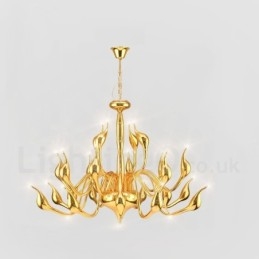 Lustre cygne moderne à 24 lumières G4 plaqué or