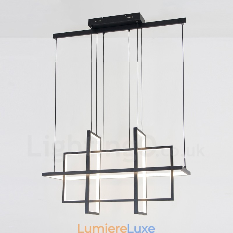 Suspension à intensité variable au design moderne, quatre rectangles