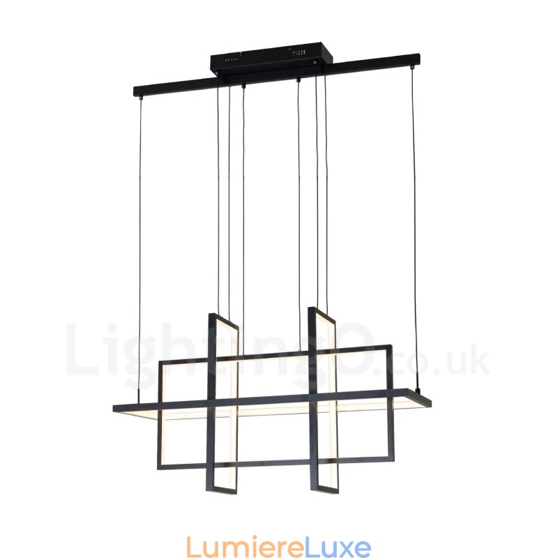 Suspension à intensité variable au design moderne, quatre rectangles