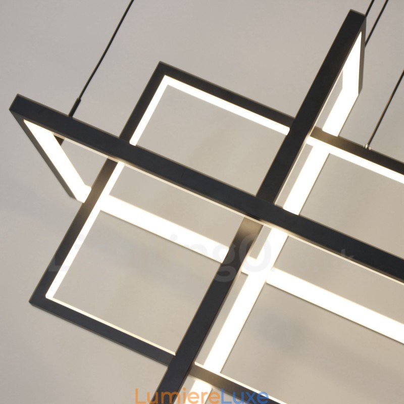 Suspension à intensité variable au design moderne, quatre rectangles