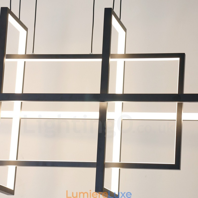 Suspension à intensité variable au design moderne, quatre rectangles