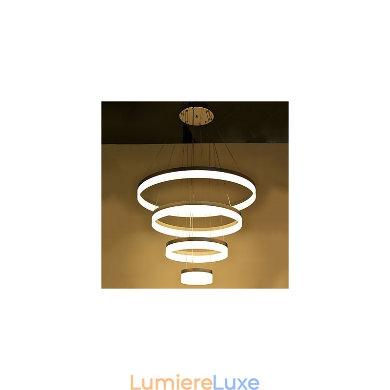 Lustre en acrylique avec anneau et luminaires suspendus