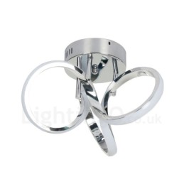 Plafonnier rond encastré de style nordique moderne et contemporain, chromé, avec interrupteur Triac et variateur