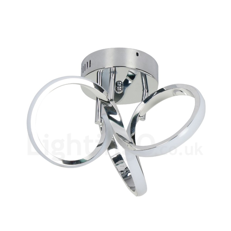 Plafonnier rond encastré de style nordique moderne et contemporain, chromé, avec interrupteur Triac et variateur