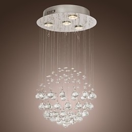 Lustre de luxe moderne en cristal à 4 lumières