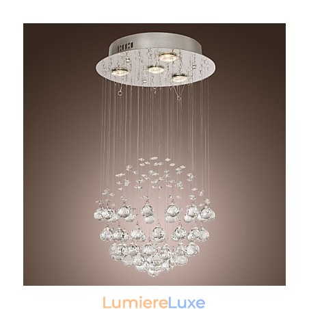 Lustre de luxe moderne en cristal à 4 lumières Lustre de luxe moderne en cristal à 4 lumières