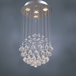 Lustre de luxe moderne en cristal à 4 lumières