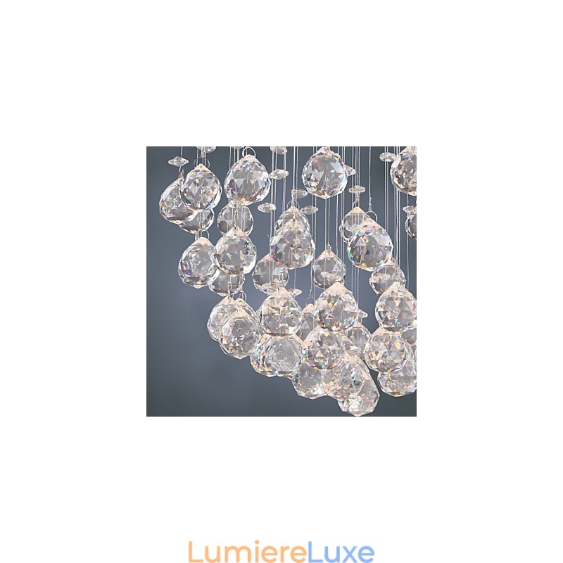 Lustre de luxe moderne en cristal à 4 lumières
