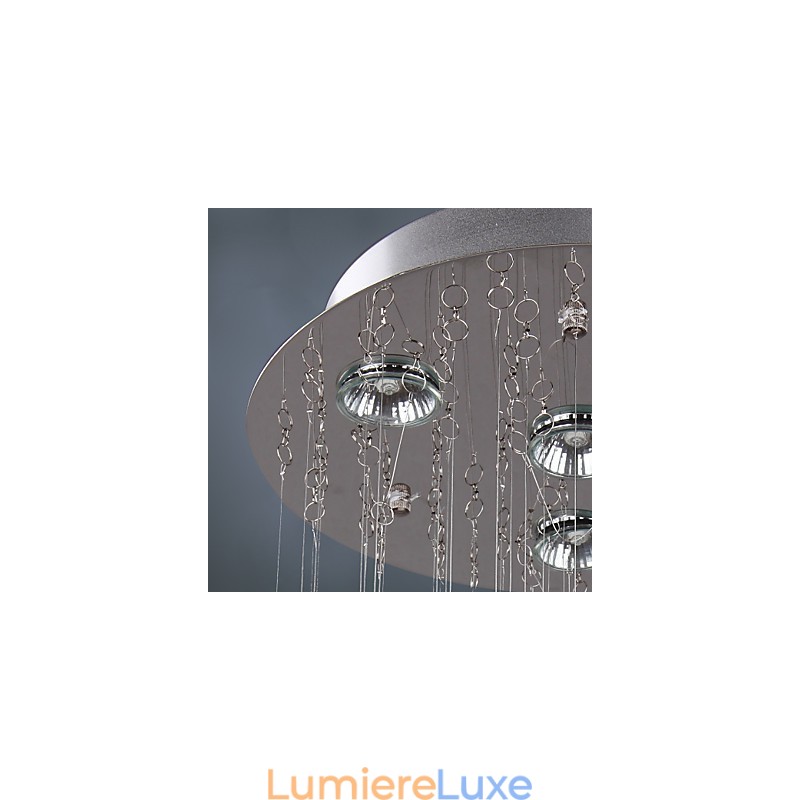 Lustre de luxe moderne en cristal à 4 lumières
