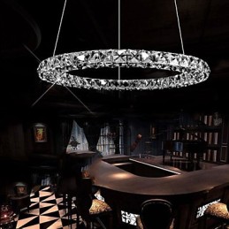 Suspension en cristal moderne simple D40 cm, trois côtés, K9, luminaires de plafond d'intérieur