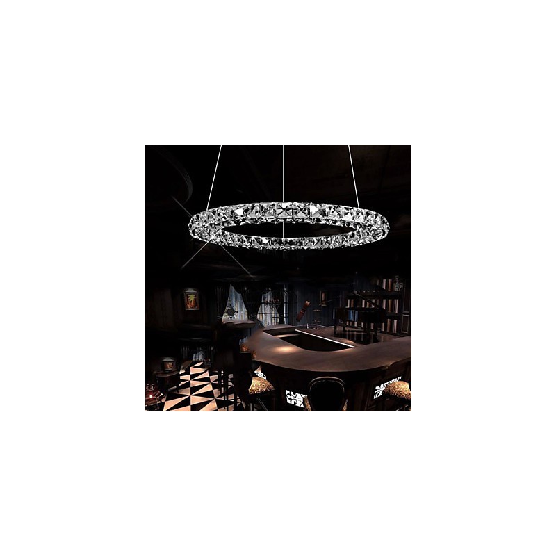 Suspension en cristal moderne simple D40 cm, trois côtés, K9, luminaires de plafond d'intérieur
