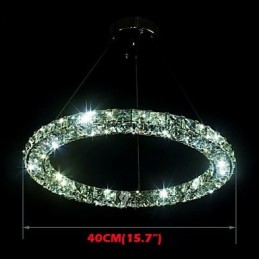 Suspension en cristal moderne simple D40 cm, trois côtés, K9, luminaires de plafond d'intérieur