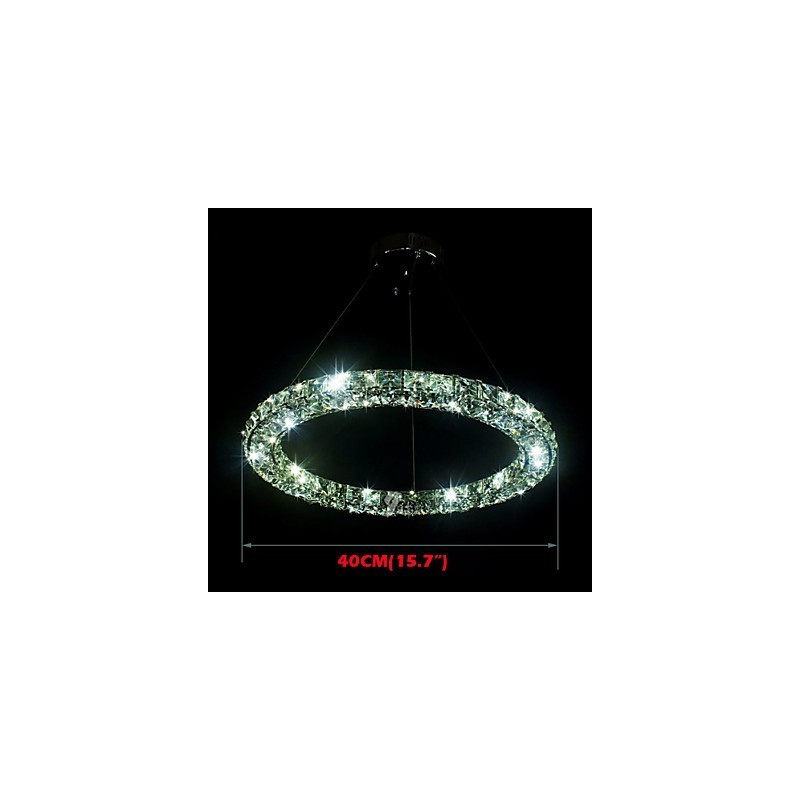 Suspension en cristal moderne simple D40 cm, trois côtés, K9, luminaires de plafond d'intérieur