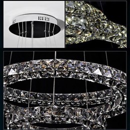 Suspension en cristal moderne simple D40 cm, trois côtés, K9, luminaires de plafond d'intérieur