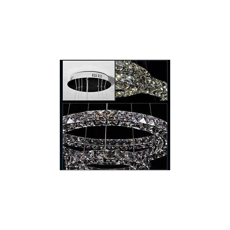 Suspension en cristal moderne simple D40 cm, trois côtés, K9, luminaires de plafond d'intérieur