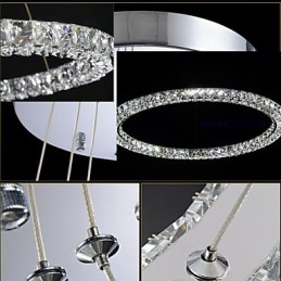Suspension en cristal moderne simple D40 cm, trois côtés, K9, luminaires de plafond d'intérieur