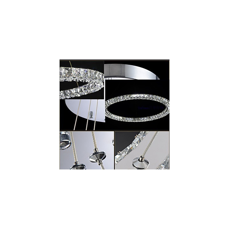 Suspension en cristal moderne simple D40 cm, trois côtés, K9, luminaires de plafond d'intérieur