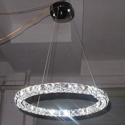 Suspension en cristal moderne simple D40 cm, trois côtés, K9, luminaires de plafond d'intérieur