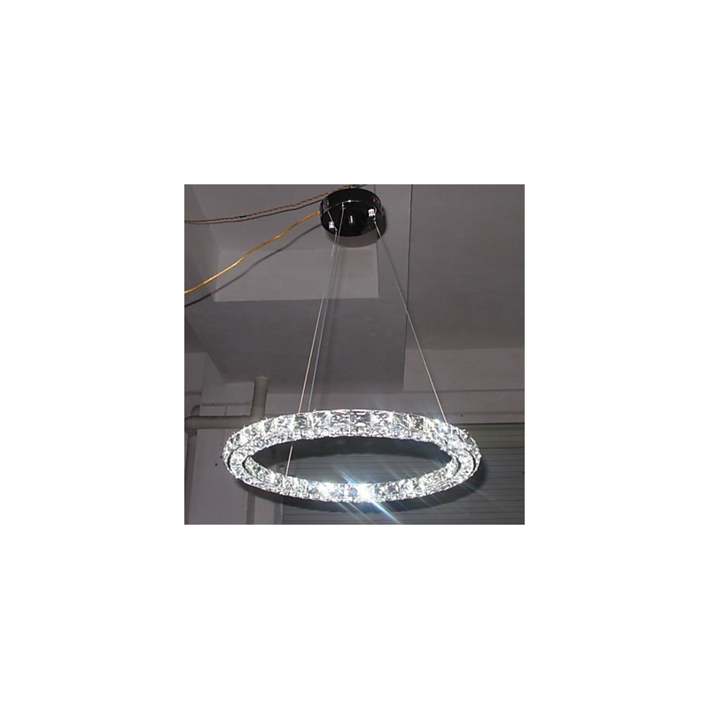 Suspension en cristal moderne simple D40 cm, trois côtés, K9, luminaires de plafond d'intérieur
