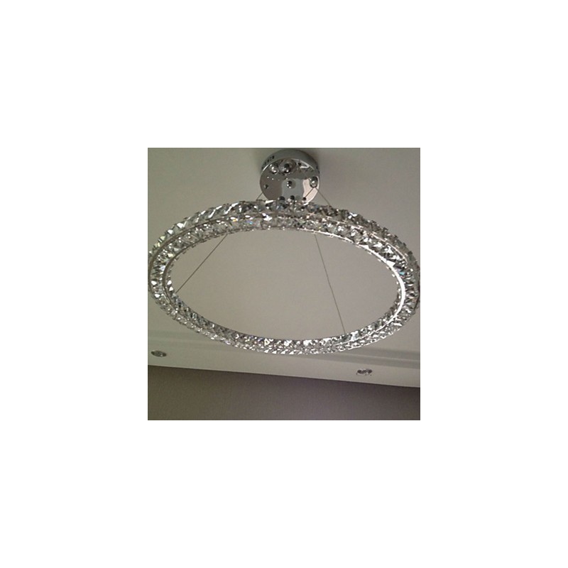 Suspension en cristal moderne simple D40 cm, trois côtés, K9, luminaires de plafond d'intérieur