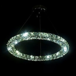 Suspension en cristal moderne simple D40 cm, trois côtés, K9, luminaires de plafond d'intérieur