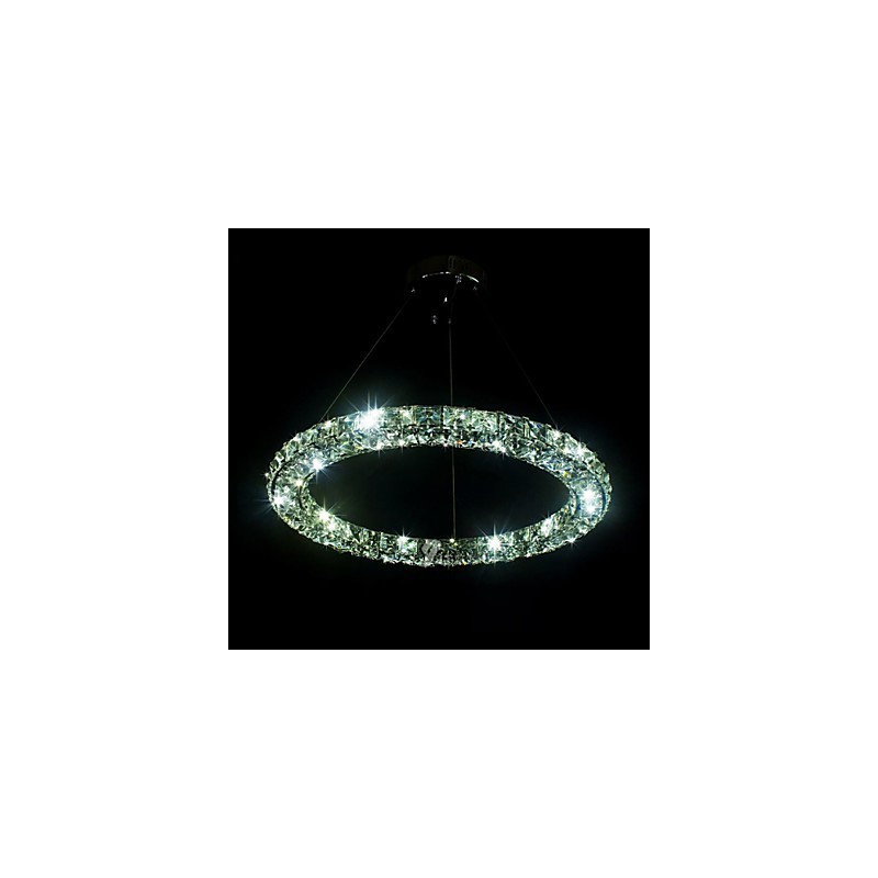 Suspension en cristal moderne simple D40 cm, trois côtés, K9, luminaires de plafond d'intérieur