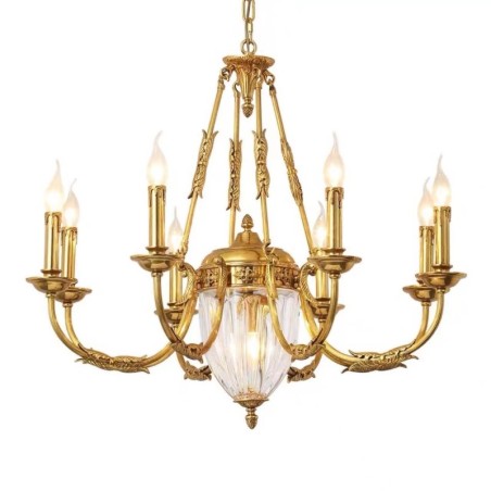 Lustre de luxe en cristal de cuivre français tout en cristal, luminaire de salle à manger, lustre Lustre de luxe en cristal de cuivre français tout en cristal, luminaire de salle à manger, lustre