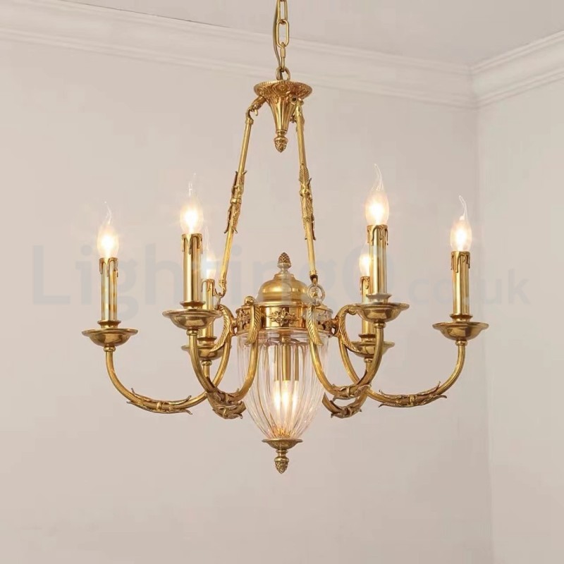 Lustre de luxe en cristal de cuivre français tout en cristal, luminaire de salle à manger, lustre