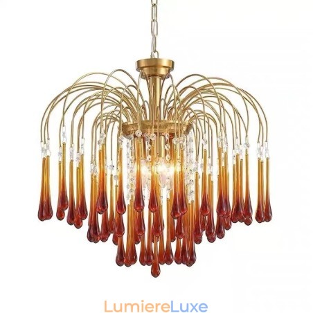 Lustre en verre en forme de goutte d'eau Lustre en verre en forme de goutte d'eau