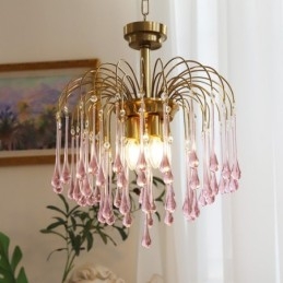 Lustre en verre en forme de goutte d'eau