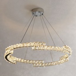 Suspension ronde en cristal K9 de luxe pour intérieur