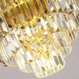 Grand lustre de luxe en cristal de cuivre pour 12+8+4 supports de lumière