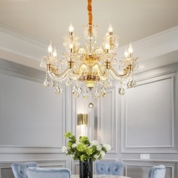 Lustre en cristal de luxe Lustre en cristal K9 avec bras lumineux