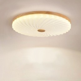 Plafonnier encastré rond nordique simple et moderne en bois massif