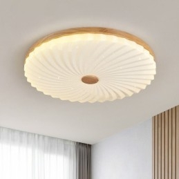 Plafonnier encastré rond nordique simple et moderne en bois massif