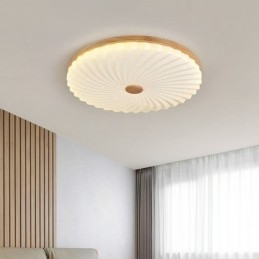 Plafonnier encastré rond nordique simple et moderne en bois massif