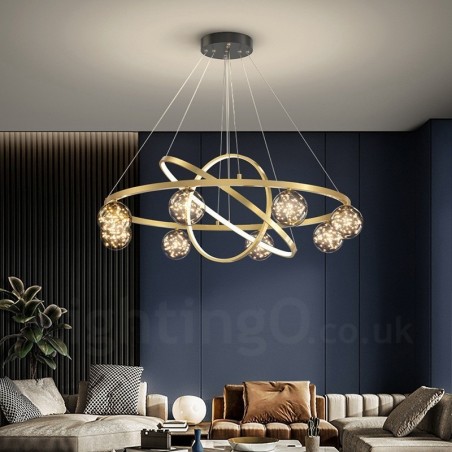 Suspension circulaire dorée moderne et nordique Suspension circulaire dorée moderne et nordique