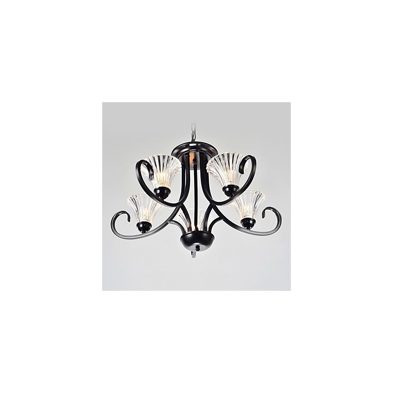 Lustre vintage à 5 lumières de style européen avec bras en corne