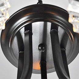 Lustre vintage à 5 lumières de style européen avec bras en corne