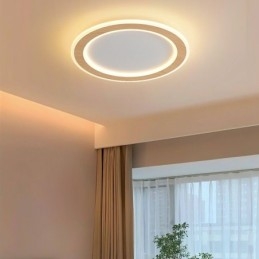 Plafonnier rond en bois moderne à encastrer, luminaire d'intérieur
