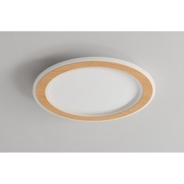Plafonnier rond en bois moderne à encastrer, luminaire d'intérieur